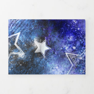 Weltraum-Hintergrund mit Sternen Dreifach Gefaltete Urlaubskarte