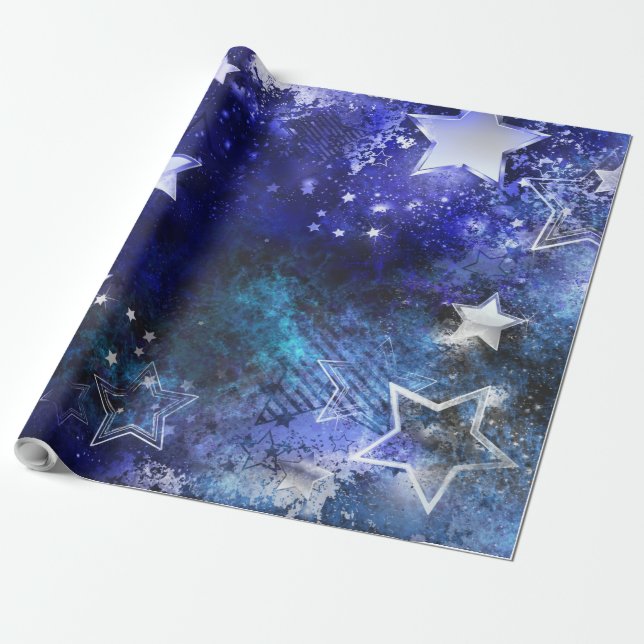 Weltraum-Hintergrund mit Sternen Geschenkpapier (Ungerollt)