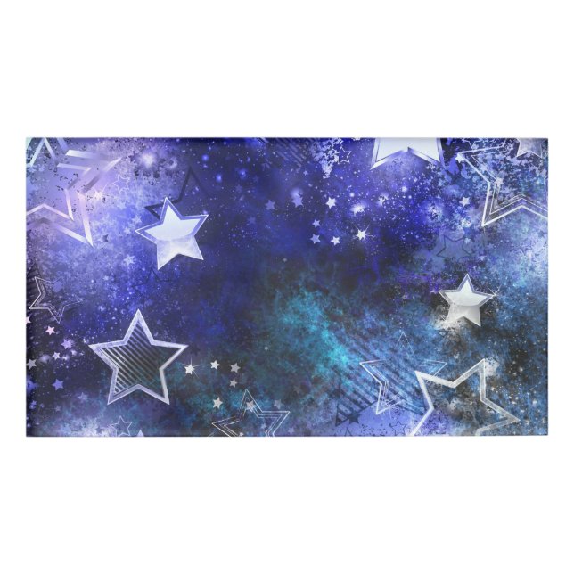 Weltraum-Hintergrund mit Sternen Namenschild (Vorderseite)