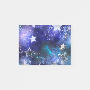 Weltraum-Hintergrund mit Sternen Post-it Klebezettel