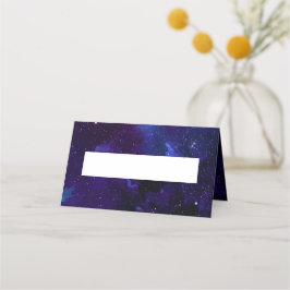 Weltraum Hochzeit. Nachtsterne. Moderne Navy Platzkarte