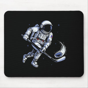 Weltraum-Hockey-Astronaut spielt in der Schwerelos Mousepad