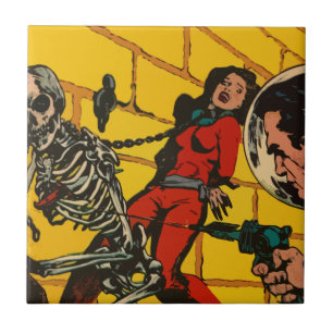 Weltraum-Horror - Vintage-Science-Fiction-Comic-Ar Fliese