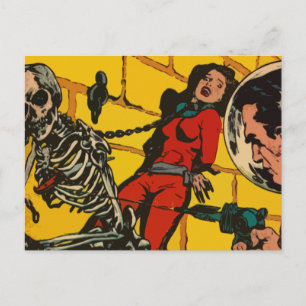 Weltraum-Horror - Vintage-Science-Fiction-Comic-Ku Postkarte