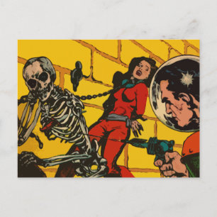 Weltraum-Horror - Vintage-Science-Fiction-Comic-Ku Postkarte