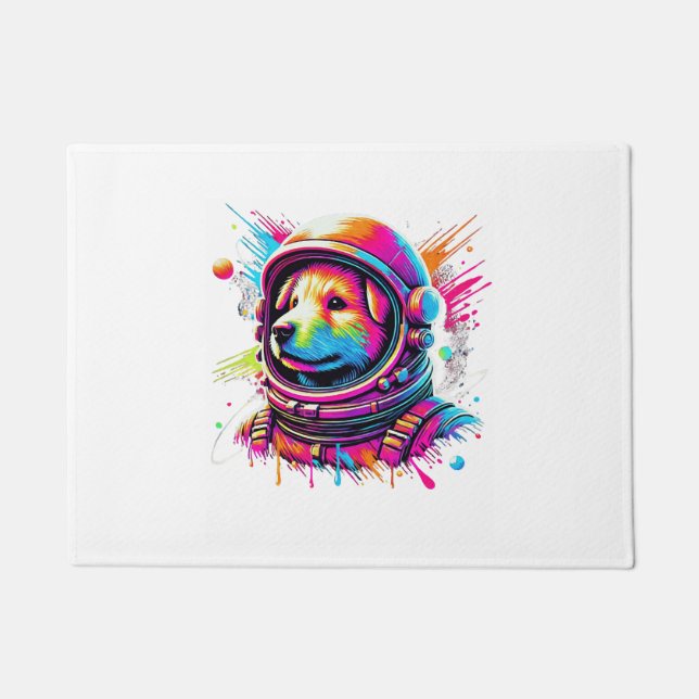 Weltraum-Hundefan-Design Fußmatte (Vorderseite)