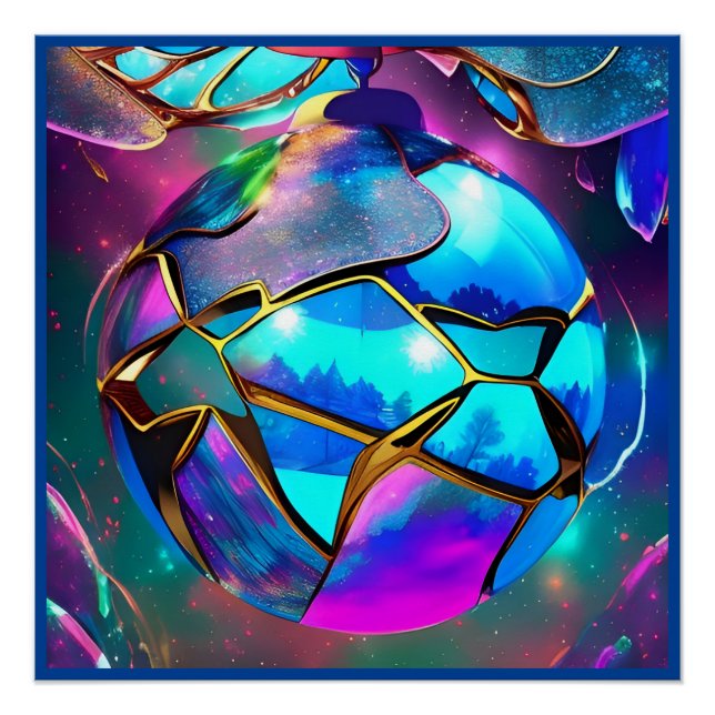 Weltraum Iridescent Globe Poster (Vorderseite)