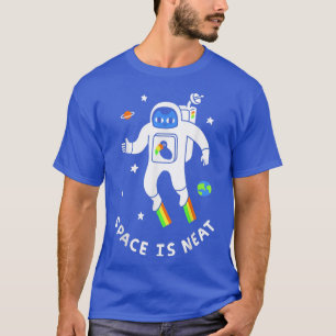 Weltraum ist sauber Cat Space Astronaut Rainbow Ou T-Shirt