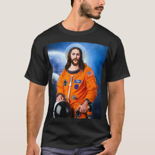 Weltraum Jesus Astronauten Atheismus Wissenschaft T-Shirt