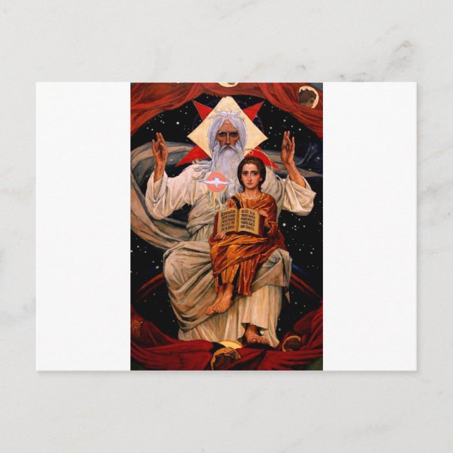 Weltraum Jesus Postkarte (Vorderseite)