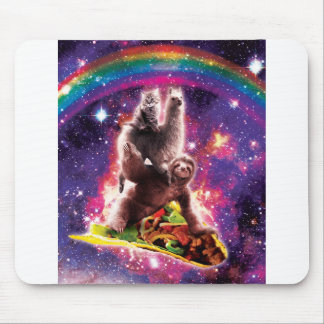 Weltraum Katze Llama Reiten Taco Mousepad