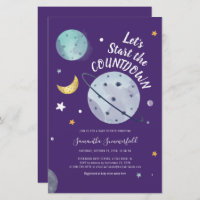 Weltraum-Kinderdusche Einladung