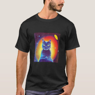 Weltraum-Kitty-Katze-Kätzchen-Science-Fiction-Feli T-Shirt