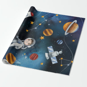 Weltraum Kosmischer Himmel Wasserfarbe Geschenkpapier
