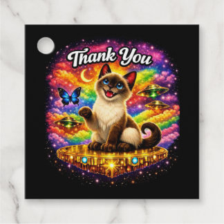 Weltraum Kosmischer Regenbogen Siamkatze Danke Geschenkanhänger