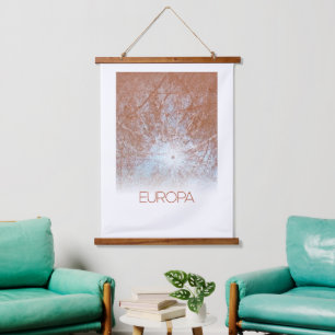 Weltraum, Kosmos, Sonnensystem, Mond Europa Wandteppich Mit Holzrahmen