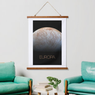 Weltraum, Kosmos, Sonnensystem, Mond Europa Wandteppich Mit Holzrahmen