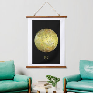 Weltraum, Kosmos, Sonnensystem, Mond-IO Wandteppich Mit Holzrahmen