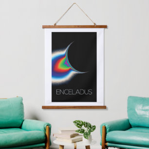 Weltraum, Kosmos, Sonnensystem, Mondkalender Wandteppich Mit Holzrahmen