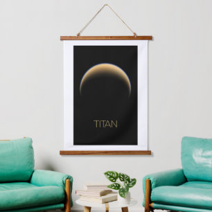Weltraum, Kosmos, Sonnensystem, Mondtian Wandteppich Mit Holzrahmen