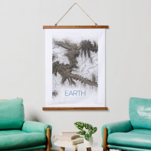 Weltraum, Kosmos, Sonnensystem, Planet Erde Wandteppich Mit Holzrahmen