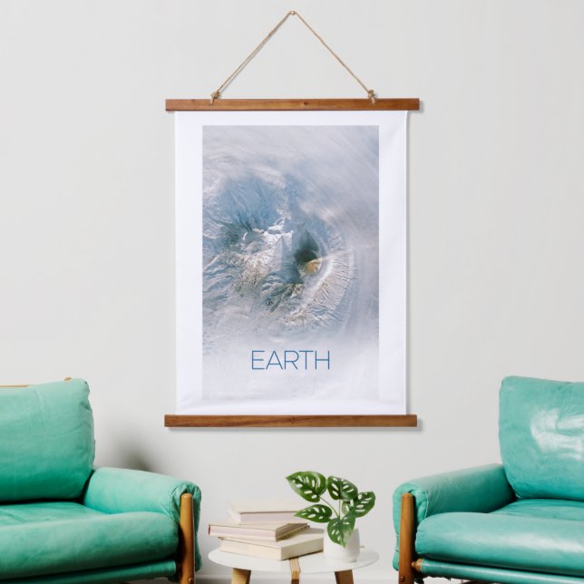 Weltraum, Kosmos, Sonnensystem, Planet Erde Wandteppich Mit Holzrahmen (Wohnzimmer)