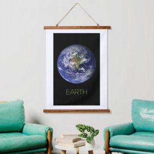 Weltraum, Kosmos, Sonnensystem, Planet Erde Wandteppich Mit Holzrahmen