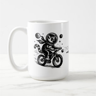 Weltraum Lemur Astronaut fährt Fahrrad - Madagaska Kaffeetasse