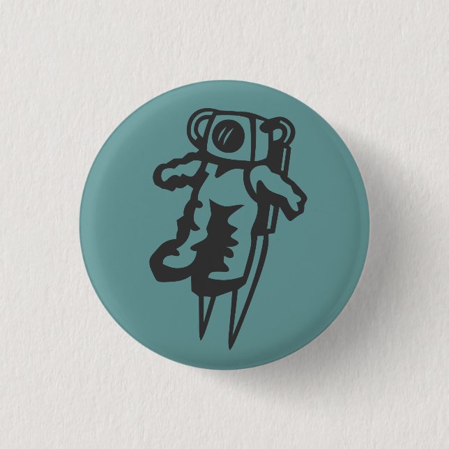 Weltraum-Mann-Knopfabzeichen Button (Vorderseite)