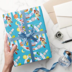 Weltraum-Mann vs. Alien Glänzendes Geschenkpapier, Geschenkpapier