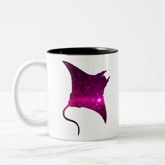 Weltraum-Manta-Rosa-Elektriker Zweifarbige Tasse (Links)