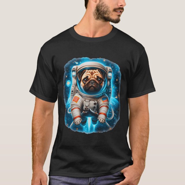 Weltraum-Mops T-Shirt (Vorderseite)