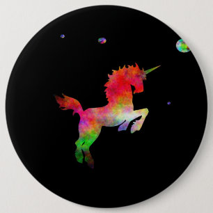 Weltraum-Multi-hued Einhorn Button