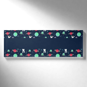 Weltraum-Muster-Illustration Namenschild