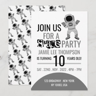 Weltraum Party Astronaut, Geburtstag Einladung