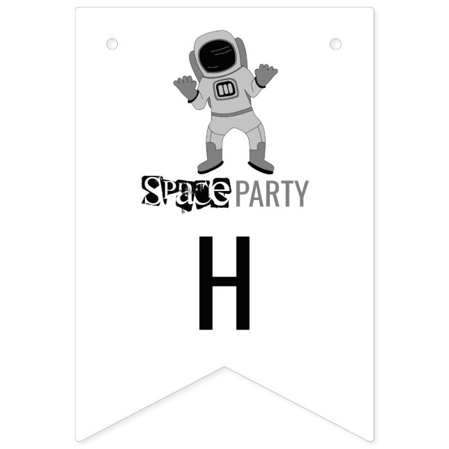 Weltraum Party Astronaut, Geburtstag Wimpelkette (Zweite Fahne)