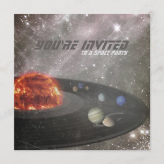 Weltraum Party Geburtstagsfeier Einladung
