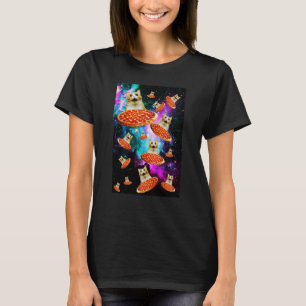Weltraum-Pizza-Katzen-Astronaut-Kätzchen-Sarkasmus T-Shirt
