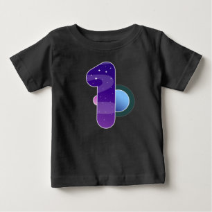 Weltraum-Planet-Führer 1 Jahr alt 1. Geburtstag P Baby T-shirt