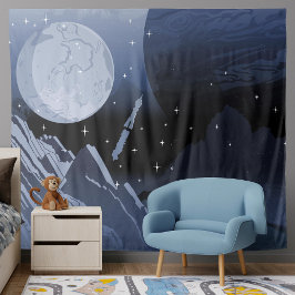 Weltraum-Planet-Sonnensystem Kinderraum Wandteppich
