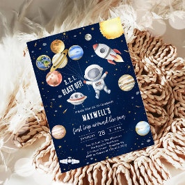 Weltraum Planeten Astronaut Jungen Geburtstag Einladung