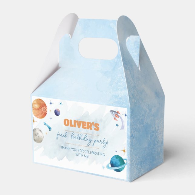 Weltraum-Planeten Geburtstagsparty Gefallen Box Geschenkschachtel (Vorderseite)