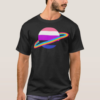 Weltraum Planeten Regenbogen Lgbt Lesbisch Homosex T-Shirt