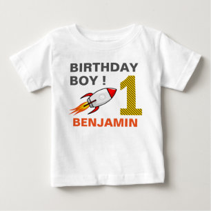 Weltraum-Rakete 1. Geburtstagsfeier Baby T-shirt