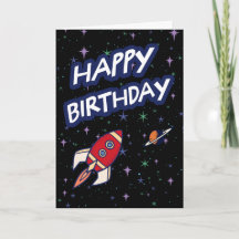 Weltraum-Rakete Glückwunschkarte zum Geburtstag fü