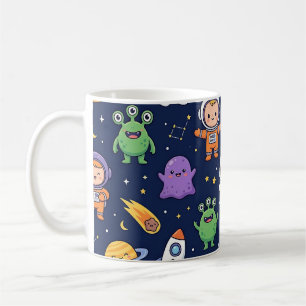 Weltraum-Raketen-Tasse – Süßes Astronauten-Muster Kaffeetasse