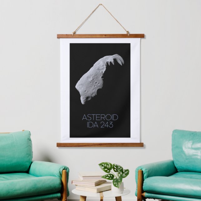 Weltraum, Sonnensystem, Asteroidengürtel, IDA 243 Wandteppich Mit Holzrahmen (Wohnzimmer)