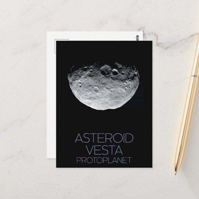 Weltraum, Sonnensystem, Asteroidengürtel, Vesta Postkarte (Vorderseite/Rückseite Beispiel)