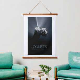 Weltraum, Sonnensystem, Kosmos, Kometen, 67P Wandteppich Mit Holzrahmen