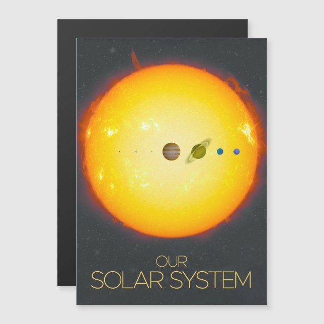 Weltraum, Sonnensystem, Sonne und Planeten Magneteinladung (Vorne/Hinten)